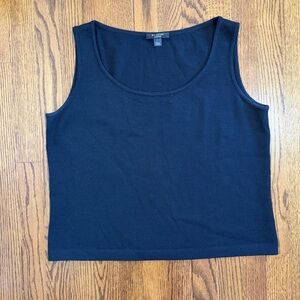 St. John Caviar Black Tank Wool Blend Size Large
